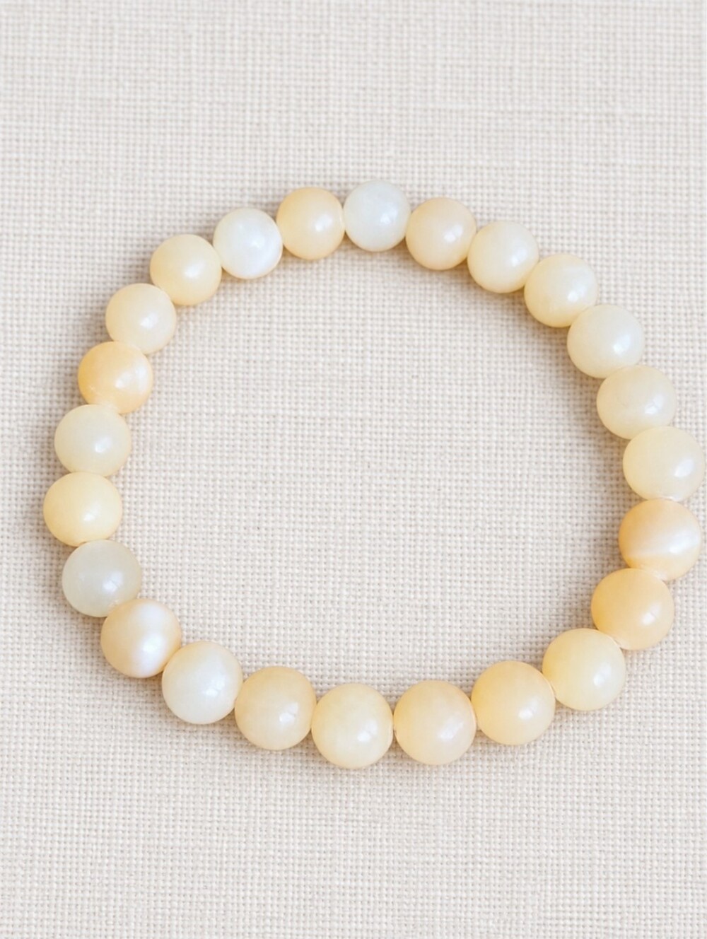 Yellow Jade Gemstone Bead Stretch Bracelet | Handmade | 8mm